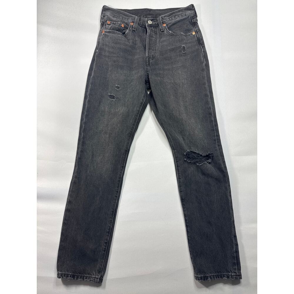 Levi's 501S Women's‎ Skinny Leg Button Fly Gray Denim Jeans - Size 25x28 (26x27)